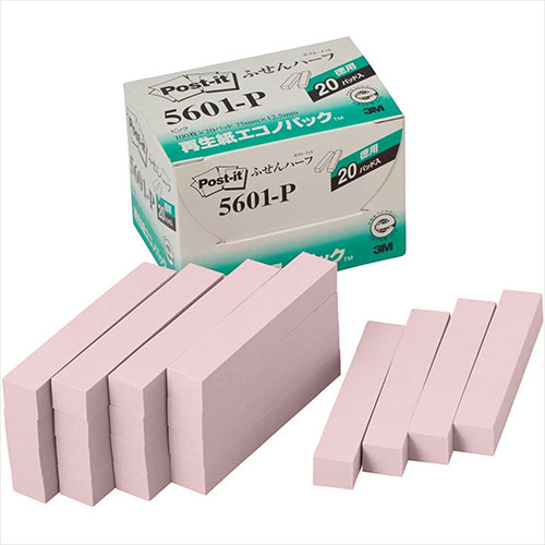 ３Ｍ 【5個セット】  Post-it ポストイット 再生紙エコノパック ふせんハーフ(3M-5601-PX5) 取り寄せ商品
