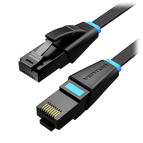 VENTION 【10個セット】  Cat.6 UTP 薄型LANケーブル 5m Black(IB-3956X10) 取り寄せ商品