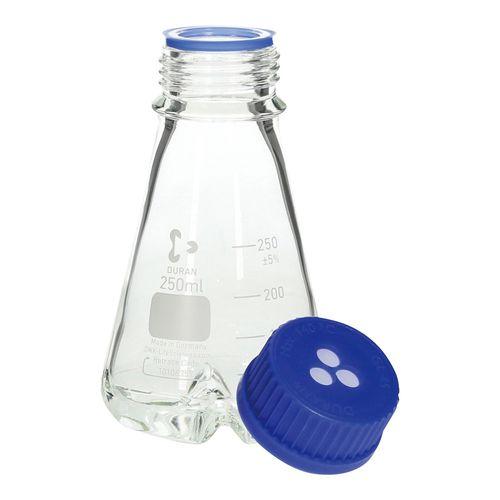 DWK Life Sciences ねじ口振盪三角フラスコ（下部バッフル付）250ml (1個)(4-5286-01) 取り寄せ商品