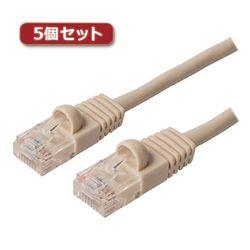 ミヨシ 【5個セット】  カテ5eストレートLANケーブル 15m アイボリ-(TWN-515IVX5) 取り寄せ商品