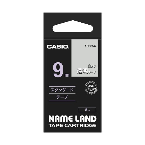 カシオ計算機 【5個セット】 ネームランドテープ 9mm 白文字 透明(XR-9AXX5) 取り寄せ商品 6,520円