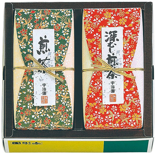 宇治園 【6セット】  銘茶セット 【煎茶緑峰・深むし煎茶/各130g】(FUJI55510X6) 取り寄せ商品