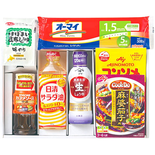 味彩 【5セット】  キッチンバラエティ 【オーマイスパゲティ・白子歯舞昆布醤油味のり・カゴメ醸熟ソース中濃・ヤマサ鮮度生活生しょ(FUJI-010475222X5) 取り寄せ商品