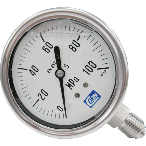 セインジャパン グリセリン入り圧力計 0-100MPa 1個(19-940-2170) 取り寄せ商品