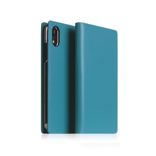 SLG Design iPhone XR Calf Skin Leather Diary ブルー(SD13704i61) 仕入先在庫品