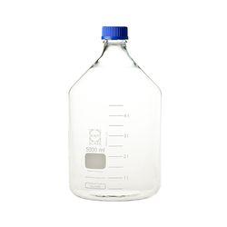 DWK Life Sciences ねじ口瓶丸型白（デュラン（R）） 青キャップ付 5000mL (1本)(4589988599776) 取り寄せ商品