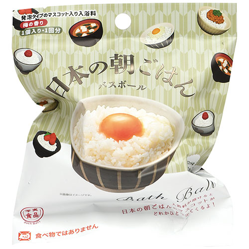 ノルコーポレーション 【1ケース(24個入)】 バスボール 発泡タイプの入浴剤 写実食品 日本の朝ごはんBB(OBASG0101X24) 取り寄せ商品