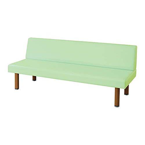 ナビス（アズワン） ロビーベンチ（背付き・木目調） ライムグリーン (1台)(1500LG-H) 取り寄せ商品