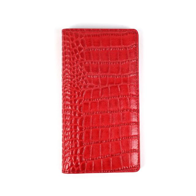 ＧＡＺＥ 多機種対応スライド式 手帳型ケース Vivid Croco Diary Mサイズ レッド(GZ13075) 仕入先在庫品