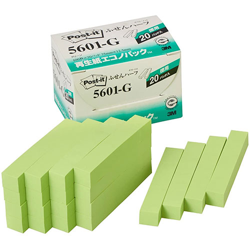 ３Ｍ 【5個セット】  Post-it ポストイット 再生紙エコノパック ふせんハーフ(3M-5601-GX5) 取り寄せ商品