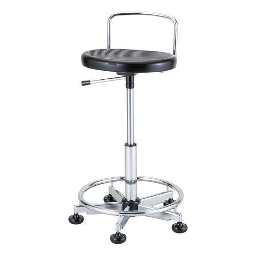 アズワン クリーンルーム用チェアー（固定脚タイプ）背有り リング有り (1個)(4-3767-04) 目安在庫=△