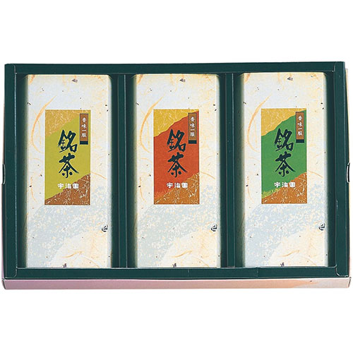 宇治園 【6セット】  銘茶セット 【煎茶新緑・抹茶入玄米茶/各80g、くきほうじ古都かおり/60g】(FUJI55500X6) 取り寄せ商品
