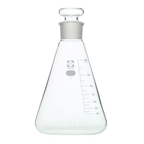 柴田科学 共栓三角フラスコ（目安目盛付き） 1000mL (1個)(6-016-19) 取り寄せ商品