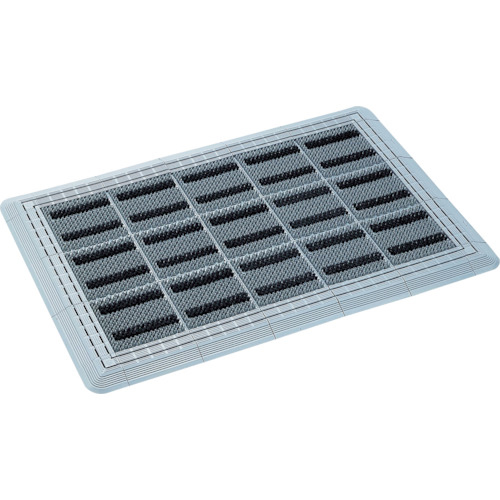 山崎産業 コンドル エバック 屋外用マット ブラシハードマットYL #3(縁あり) 450×750mm グレー 1枚(F-117-3 GY) 取り寄せ商品