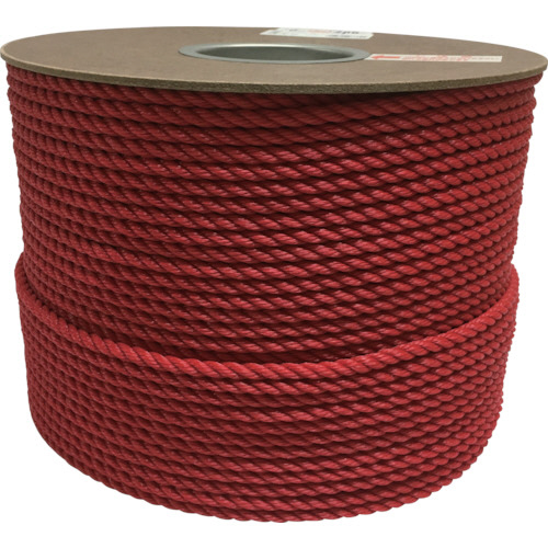 ユタカメイク ポリエチレンロープドラム巻 6mm×200m レッド 1巻(PRE-101) 取り寄せ商品