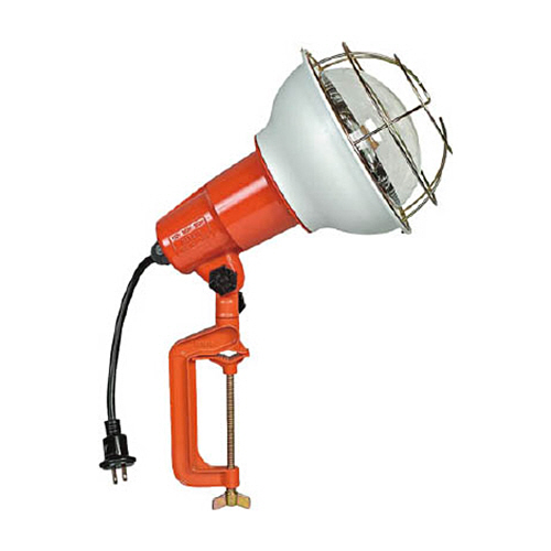 ハタヤリミテッド 防雨型作業灯 リフレクターランプ 500W 100V 電線0.3m バイス付 1個(RE-500) 取り寄せ商品