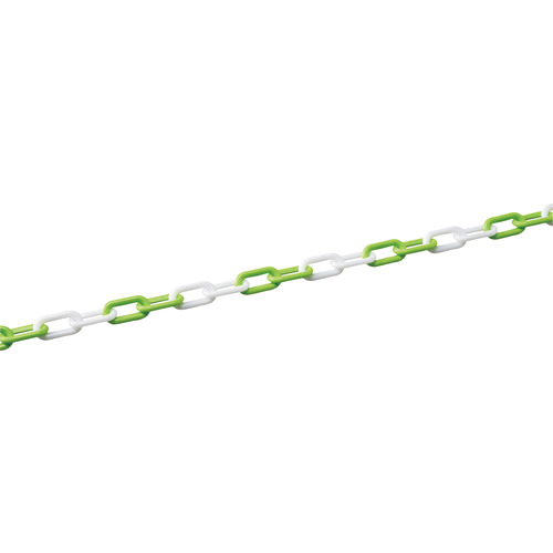 日本緑十字社 プラスチックチェーン グリーン/ホワイト PTS-730GW 長さ:30m 線径:7mmφ ポリエチレン 1巻(284160) 取り寄せ商品