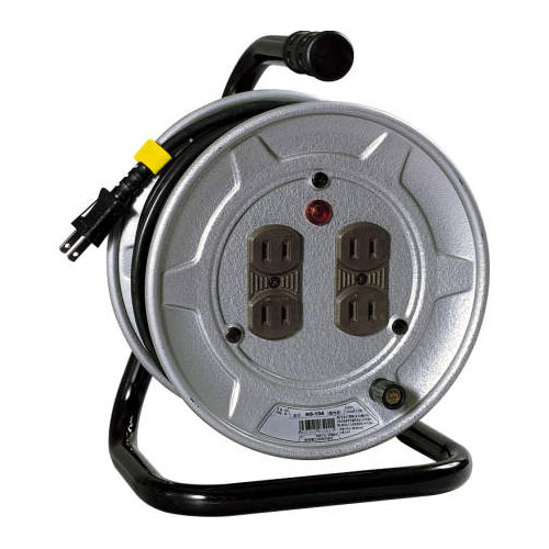 日動工業 コードリール 100V 屋内用 アース無し 10m シルバー(NICHIDO-NS-104) 目安在庫=○