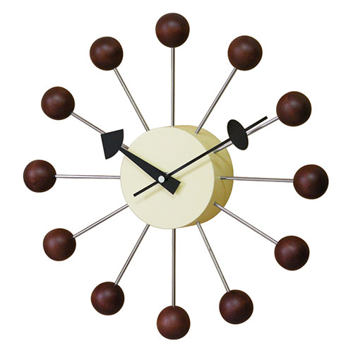 George Nelson George Nelson ジョージネルソン 掛時計 ボールクロック Nelson Clockシリーズの代表的なデザイン ウッド(GN397WB) 取り寄せ商品