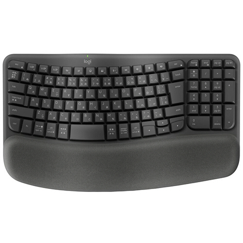 ロジクール ワイヤレス エルゴノミックキーボード WAVE KEYS グラファイト 1台(K820) 取り寄せ商品