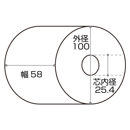 クリエイティア 感熱ロール紙 ノーマル保存 幅58×直径100mm×長さ113m 芯内径25.4mm 1セット(36巻)(SP58100I) 目安在庫=○