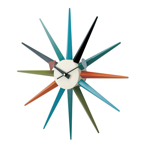 George Nelson George Nelson ジョージネルソン 掛時計 サンバーストクロック Nelson Clockシリーズの代表的なデザイン カラフル(GN396C) 取り寄せ商品