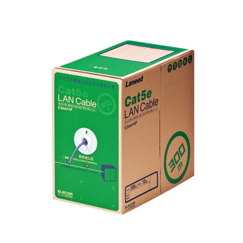 エレコム RoHS対応LANケーブル CAT5E 300m パープル 簡易パッケージ(LD-CT2/PU300/RS) メーカー在庫品