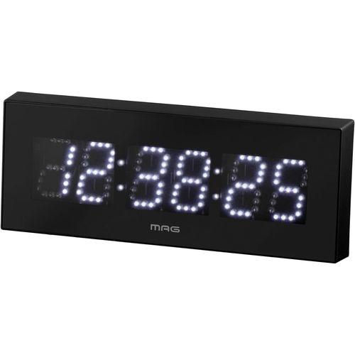 ノア MAG(マグ) 置き時計 デジタル LED 時計 デジブラン 置き掛け兼用 黒(W-790 BK) 取り寄せ商品