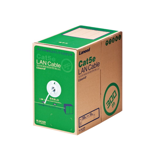エレコム RoHS対応LANケーブル CAT5E 300m ホワイト 簡易パッケージ(LD-CT2/WH300/RS) メーカー在庫品