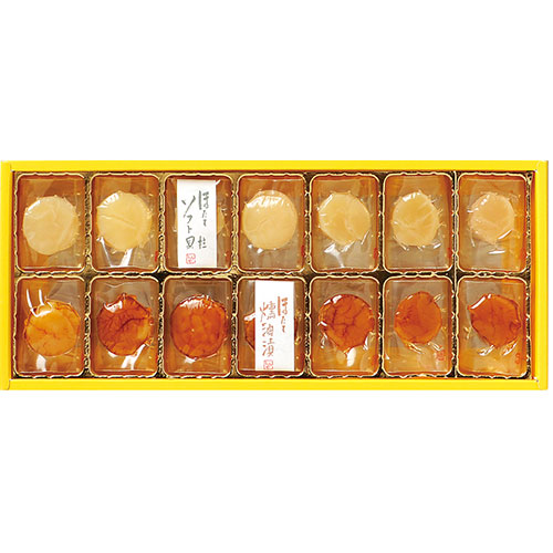しんや 北の帆立14粒(H) 【帆立燻油漬・ソフト貝柱/各7粒】(FUJI-220614930) 取り寄せ商品