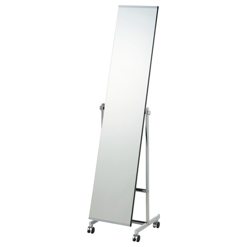 不二貿易 スタイリッシュミラー 幅370×奥行360×高さ1590mm シルバー 1台(FB-77) 取り寄せ商品