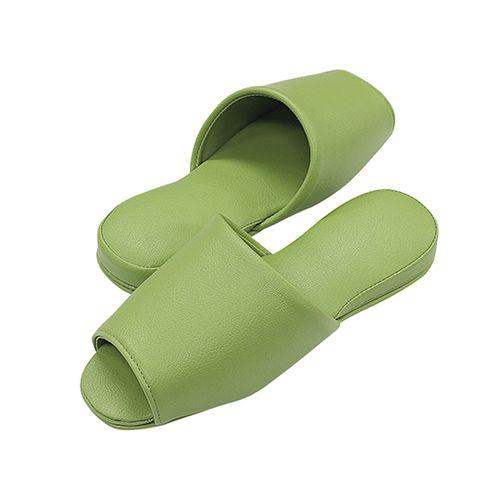 ストロング スリッパ（抗菌カラーテンダー・6足入） 前開き グリーン (1袋(6足入り))(7-6765-52) 取り寄せ商品