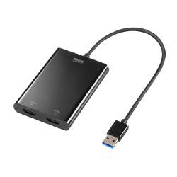 サンワサプライ USB-HDMIディスプレイアダプタ(4K×2画面出力)(USB-CVU3HD6) 取り寄せ商品