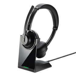 サンワサプライ Bluetoothステレオヘッドセット(クレードル付き・デュアルマイク)(MM-BTSH70BK) 取り寄せ商品