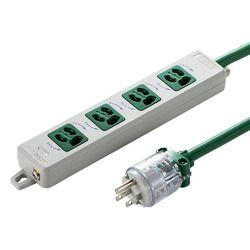 サンワサプライ 医用接地プラグ付き電源タップ バックアップ用 3P4個口 5m(TAP-HPM4-5G) メーカー在庫品の通販は 7,189円