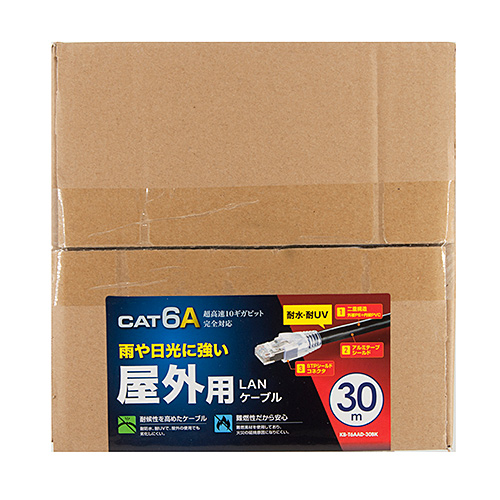 サンワサプライ KB-T6AAD-30BK カテゴリ6A屋外用LANケーブル メーカー在庫品の通販は