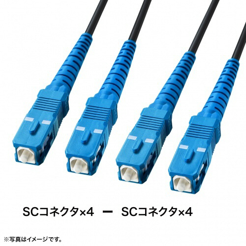 サンワサプライ 防水ロバスト光ファイバケーブル(マルチ50μmOM3、4芯、両端SC×4、2(HKB-OM3SCSCWPRB-20) 取り寄せ商品