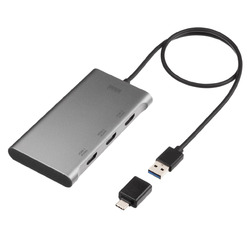 サンワサプライ USB-HDMIディスプレイアダプタ(4K×3画面出力)(USB-CVU3HD8) 取り寄せ商品