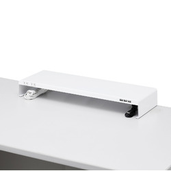 サンワサプライ 電源タップ+USBポート付き机上ラック(W600×D200 ホワイト)(MR-LC202WN) 取り寄せ商品