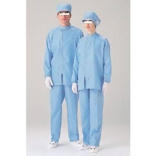 ミドリ安全 クリーンウェア 男女共用 上衣 S3310B ブルー LL 1着(S3310B-UE-LL) 目安在庫=○