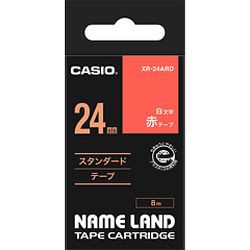 カシオ計算機（CASIO） ネームランドテープ 24ミリ 赤地に白文字 XR