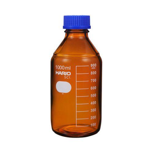 HARIO 耐熱ねじ口瓶（液切れリング付き） 茶 1000mL 10本入 NBB-1L-SCI(64-0916-84) 取り寄せ商品