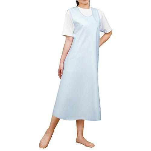 日本エンゼル 入浴介助エプロン(かぶりタイプ) サックス L 1枚(6011-ｻﾂｸｽL) 取り寄せ商品