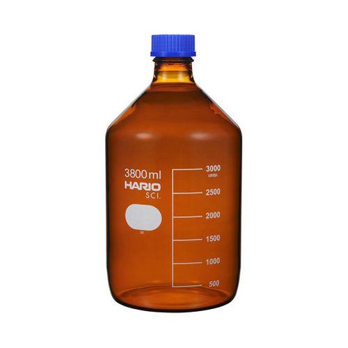 HARIO 耐熱ねじ口瓶（液切れリング付き） 茶 3800mL 4本入 NBB-3.8L-SCI(64-0916-86) 取り寄せ商品