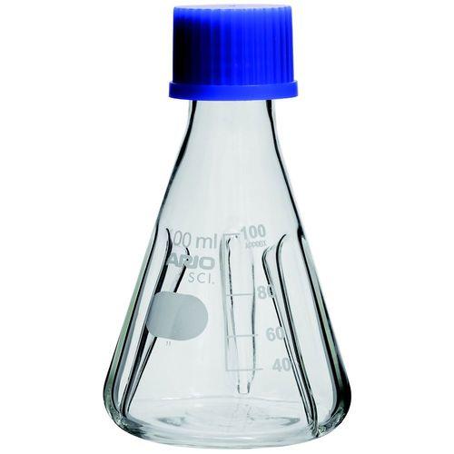 HARIO バッフル付きねじ口三角フラスコ 100mL BNSF-100-SCI(67-8100-90) 取り寄せ商品