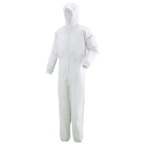 ミドリ安全 作業服 クリーンウェア フード一体型クリーンスーツ C1351W ホワイト 3L 1着(C1351W-3L) 目安在庫=○