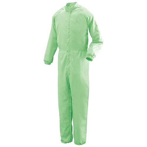 ミドリ安全 作業服 クリーンウェア 一般型クリーンスーツ ペンポケット付 C1031G グリーン M 1着(C1031G-M) 目安在庫=○