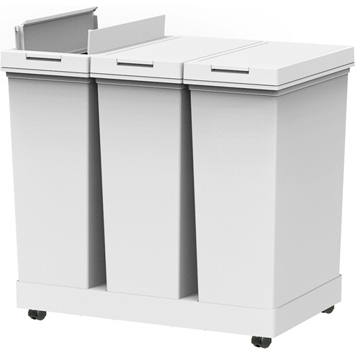 アスベル 棚下で使えるプッシュダストボックス3分別ワゴン (20L×3個) ホワイト 1台(A6729WH) 取り寄せ商品