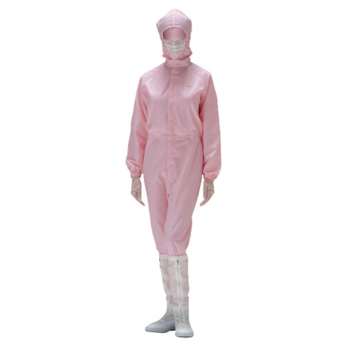ミドリ安全 作業服 クリーンウェア フード一体型つなぎ服 C1550P ピンク 3L 1着(C1550P-3L) 目安在庫=○