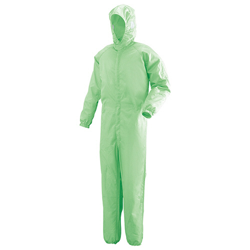ミドリ安全 作業服 クリーンウェア フード一体型クリーンスーツ C1351G グリーン L 1着(C1351G-L) 目安在庫=○